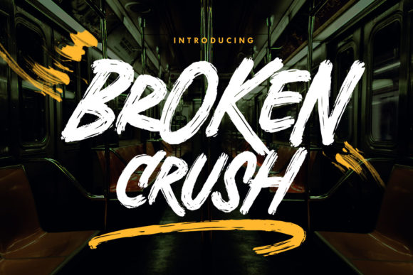 Broken Crush: A Rough Textured Display Font for Creative Projects